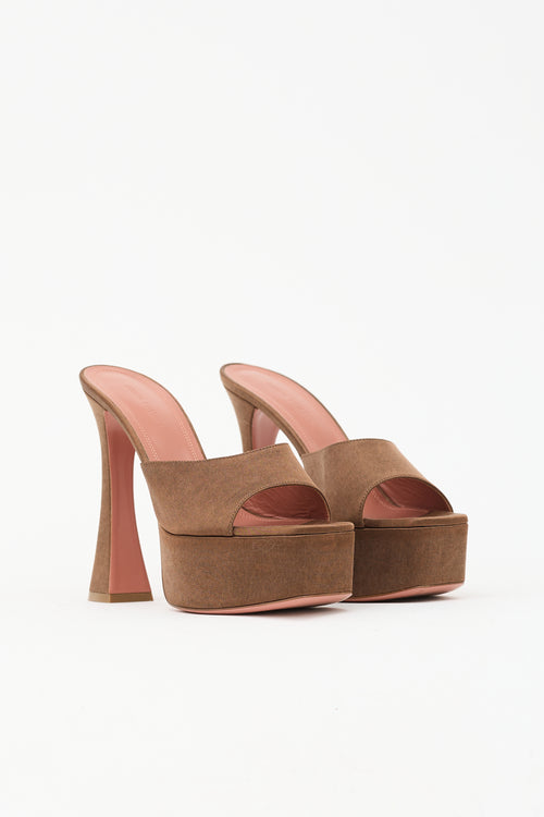 Amina Muaddi Satin Dalida Platform Mule