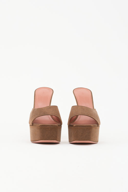Amina Muaddi Satin Dalida Platform Mule