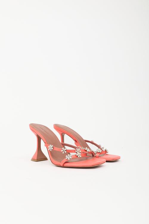 Amina Muaddi Satin Embellished Lily Sandal