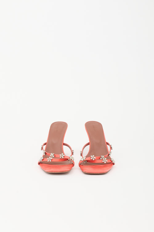 Amina Muaddi Satin Embellished Lily Sandal