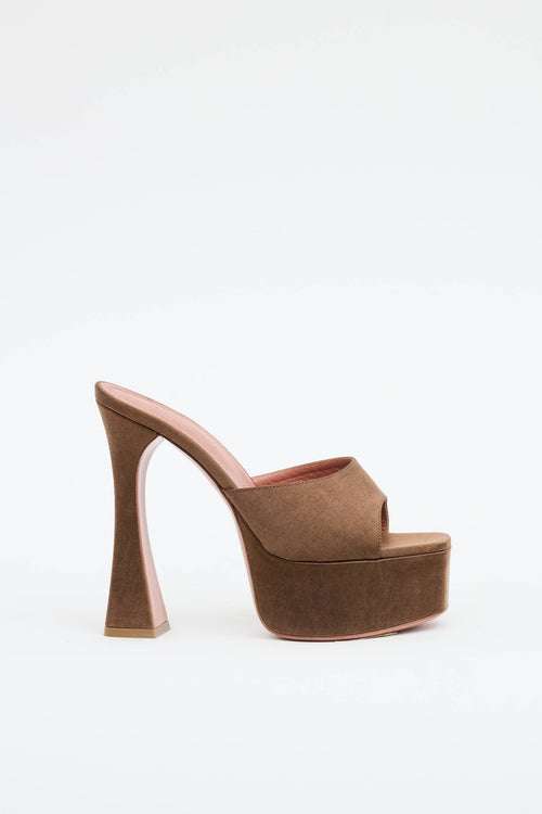 Amina Muaddi Satin Dalida Sandal