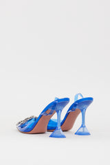 Amina Muaddi Blue Begum Glass Embellished Heel