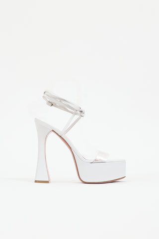 Amina Muaddi Leather Sita Platform Sandal