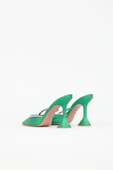 Amina Muaddi Matte Satin Gilda Mule