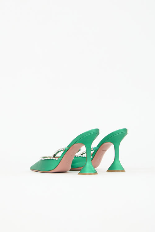 Amina Muaddi Matte Satin Gilda Mule