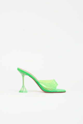 Amina Muaddi PVC & Leather Lupita Mule