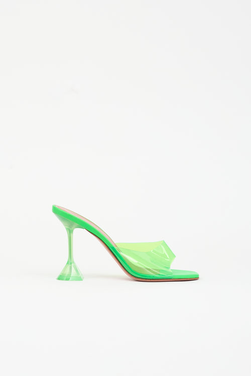 Amina Muaddi PVC & Leather Lupita Mule