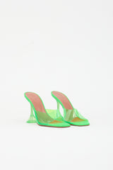 Amina Muaddi PVC & Leather Lupita Mule