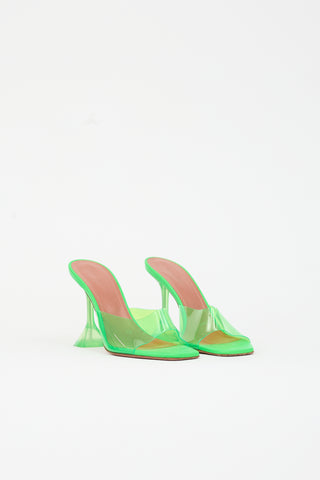 Amina Muaddi PVC & Leather Lupita Mule