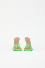 Amina Muaddi PVC & Leather Lupita Mule