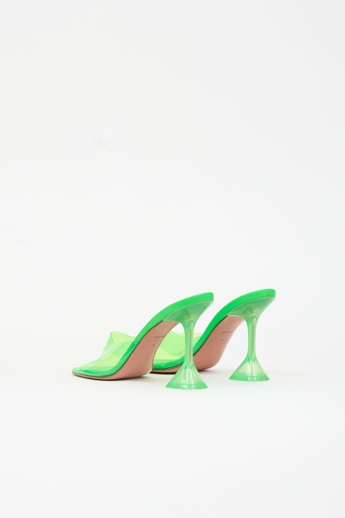 Amina Muaddi PVC & Leather Lupita Mule