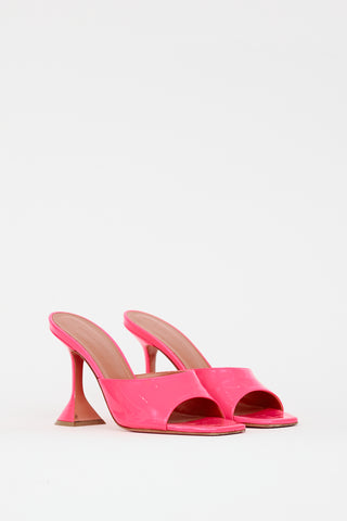 Amina Muaddi Pink Lupita Patent Sandal