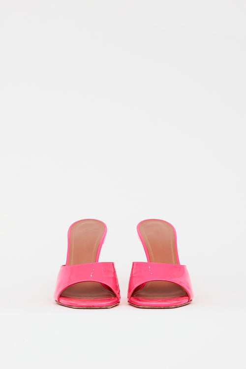 Amina Muaddi Pink Lupita Patent Sandal