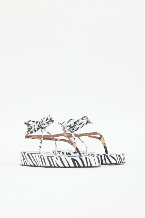 Amina Muaddi Printed Jamie Platform Sandal