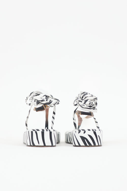 Amina Muaddi Printed Jamie Platform Sandal