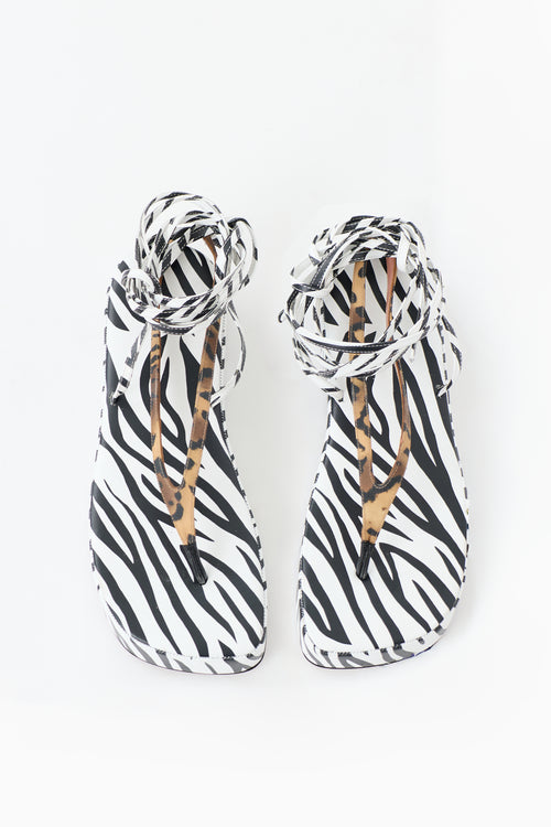 Amina Muaddi Printed Jamie Platform Sandal