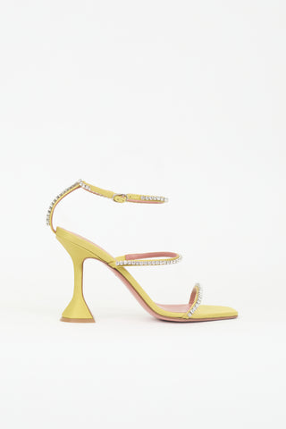 Amina Muaddi Satin Crystal Gilda Heel