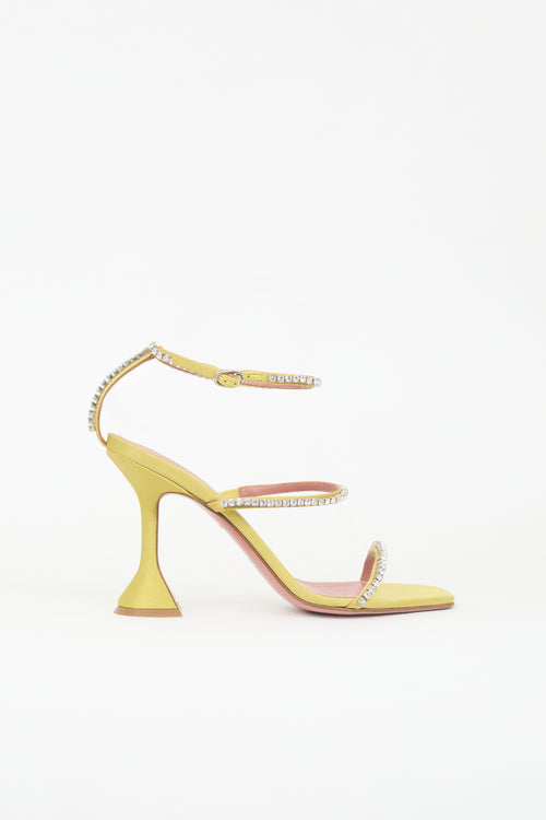 Amina Muaddi Satin Crystal Gilda Heel