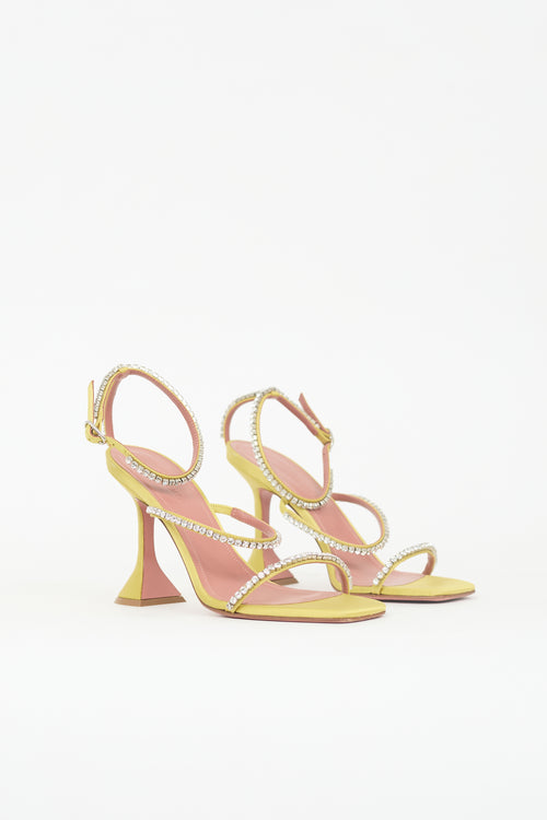 Amina Muaddi Satin Crystal Gilda Heel