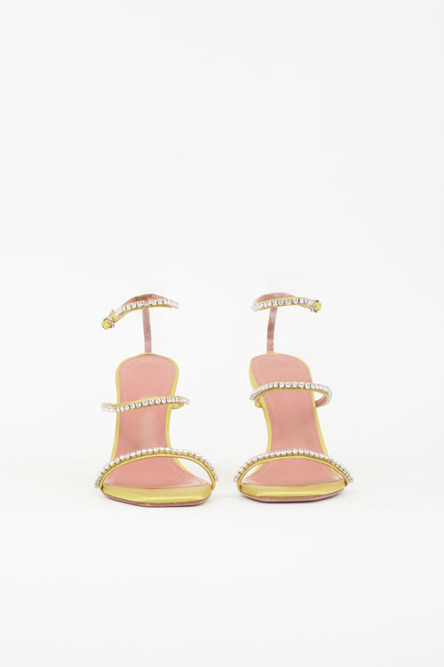 Amina Muaddi Satin Crystal Gilda Heel