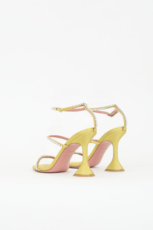 Amina Muaddi Satin Crystal Gilda Heel