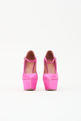Amina Muaddi Satin Yigit Platform Heel