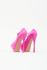 Amina Muaddi Satin Yigit Platform Heel