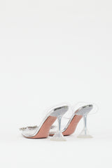 Amina Muaddi Silver Begum Glass Transparent Heel