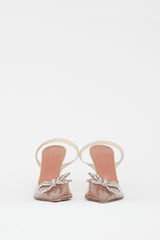 Amina Muaddi Yellow Rosie Transparent Bow Heel