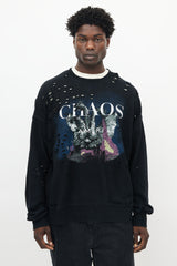 Amiri // Black & Multicolour Chaos Distressed Sweatshirt – VSP Consignment