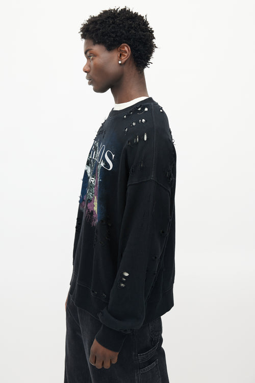 Amiri Black & Multicolour Chaos Distressed Sweatshirt