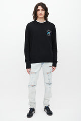 Amiri Black & Multicolour Embroidered Wool Sweater