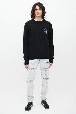 Amiri Black & Multicolour Embroidered Wool Sweater