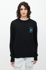 Amiri Black & Multicolour Embroidered Wool Sweater