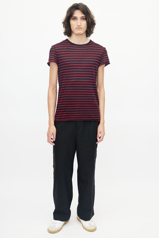 Amiri Black & Red Striped Knit T-Shirt
