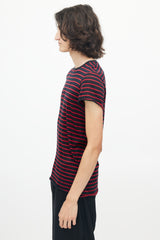 Amiri Black & Red Striped Knit T-Shirt