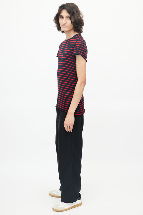 Amiri Black & Red Striped Knit T-Shirt