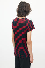 Amiri Black & Red Striped Knit T-Shirt
