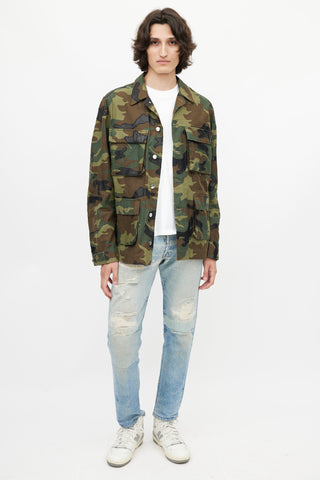 Amiri Green & Multicolour Camo Utility Jacket