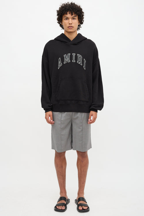 Amiri Leather Patch Logo Hoodie