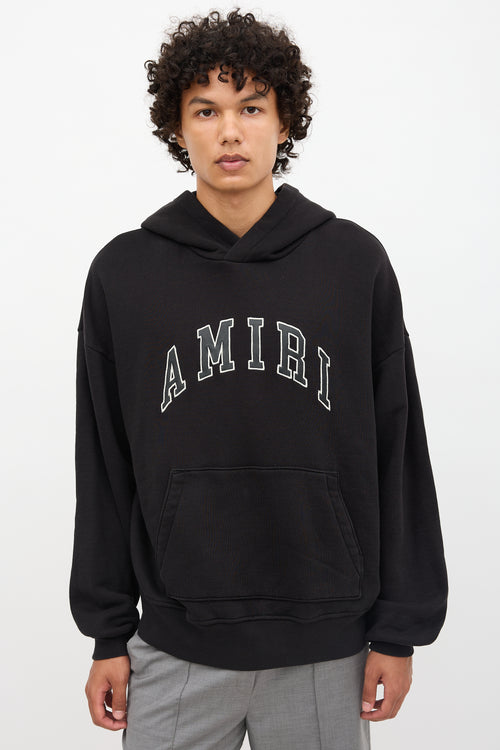 Amiri Leather Patch Logo Hoodie