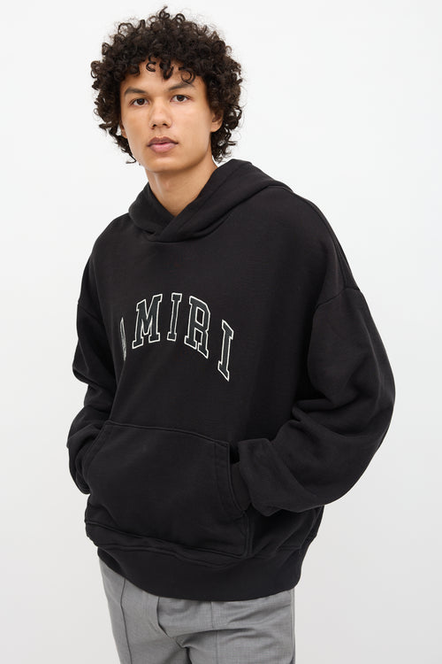 Amiri Leather Patch Logo Hoodie