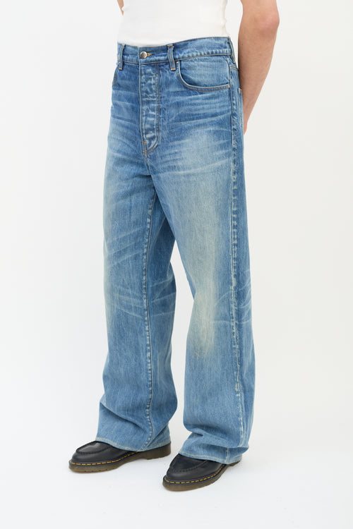 Amiri Medium Wash Straight Leg Jeans