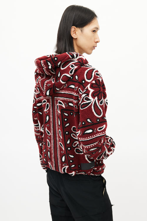 Amiri Red & Multicolour Paisley Fleece Hoodie