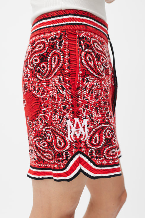 Amiri Red & Multicolour Paisley Woven Shorts