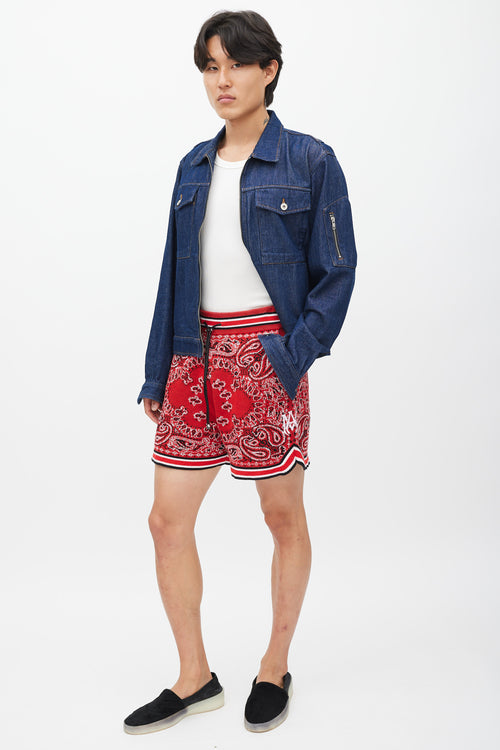 Amiri Red & Multicolour Paisley Woven Shorts