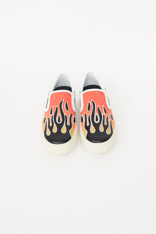 Amiri White & Multicolour Flame Sneaker