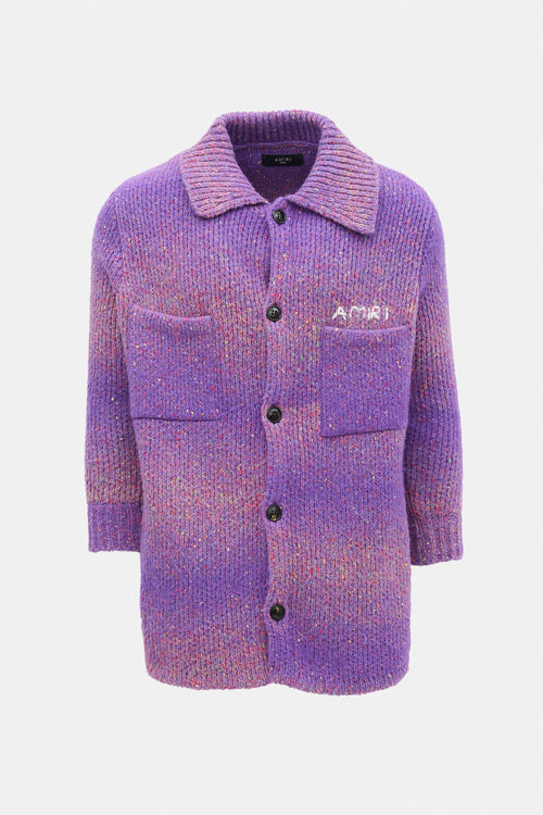 Amiri Wool Embroidered Logo Cardigan
