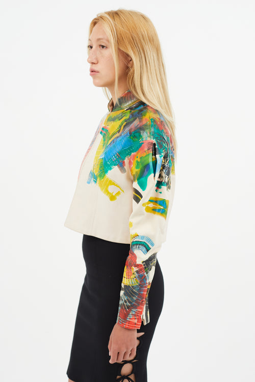 Anca Belbe Cream & Multicolour Paint Jacket