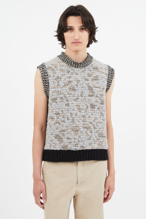 Andersson Bell Beige & Multicolour Intarsia Knit Sweater Vest